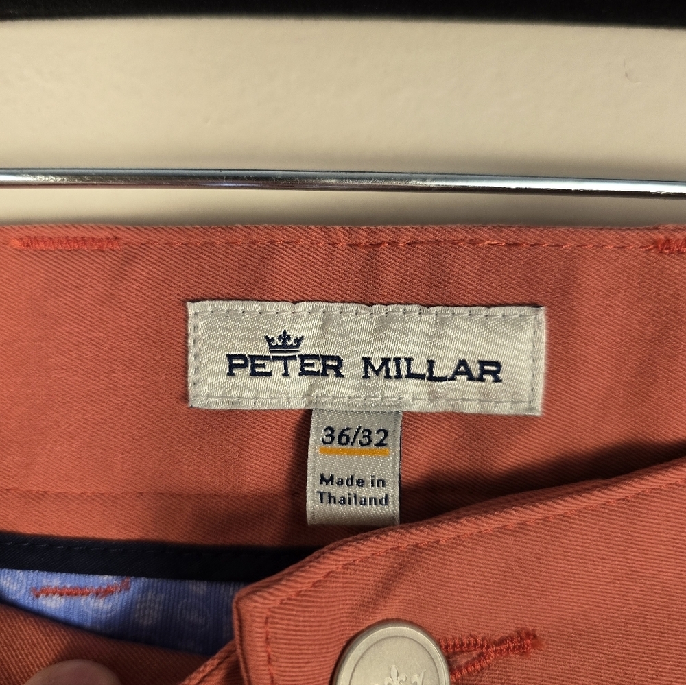 Peter Millar Crown Sport 5 Pocket Coral Golf Pants. Mens 36/32 - Picture 3 of 10